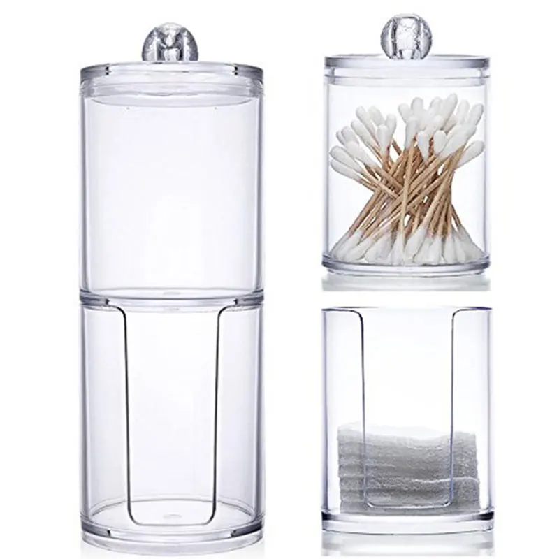 

Professional Design Cotton Swab Makeup Organizer Storage Box Makeup Organizer 7x7x17.5cm Makeup Tools Container