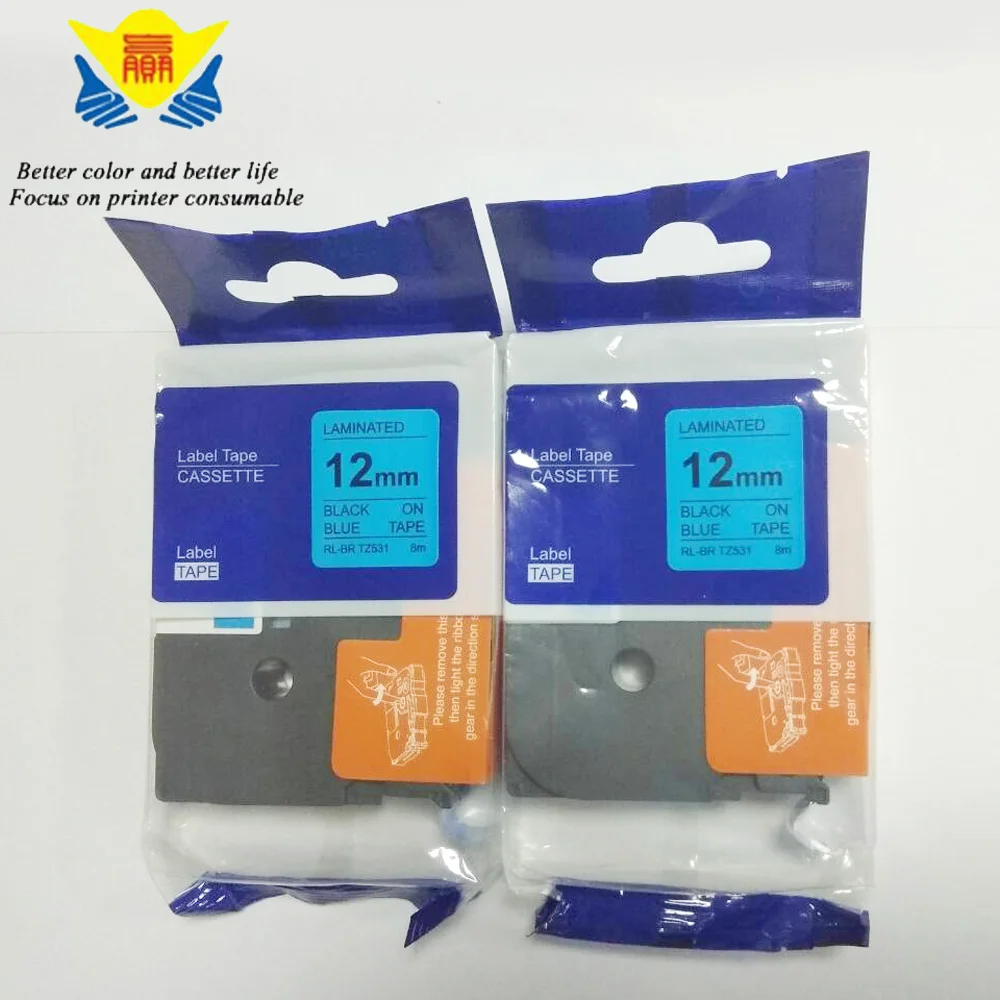 

12mm label tape (2pcs/lot) for brother TZ131 TZ231 TZ431 TZ531 TZ631