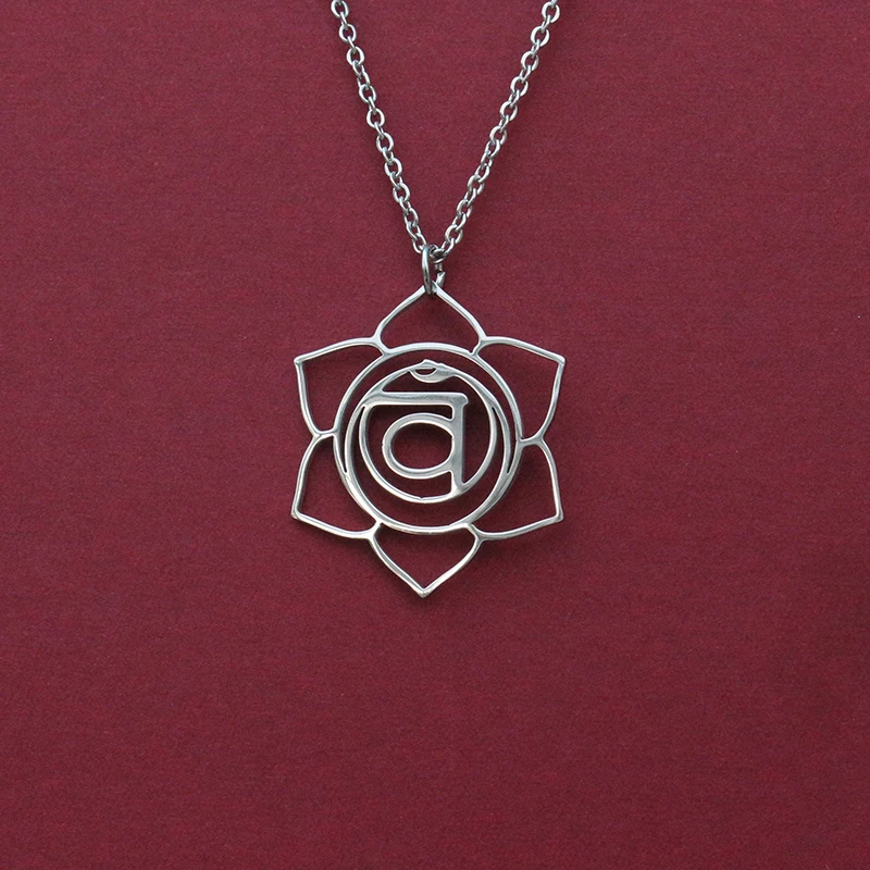 

1pcs 1pcs 2nd Chakra stainless steel necklace Sacral Chakra Svadhisthana charm,Yoga emotion sensuality and creativity jewelry