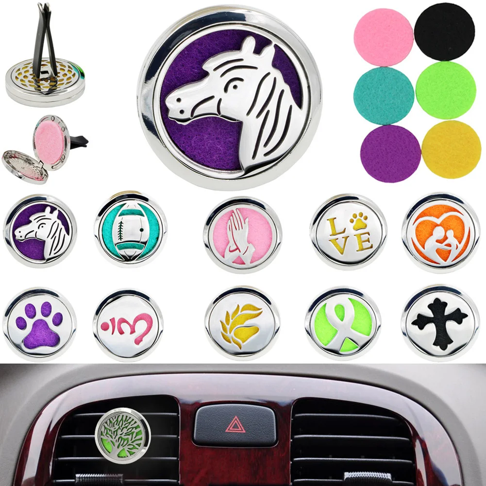 

Stainless steel Car Mini Diffuser Locket Vent Clip Air Freshener Essential Oil Toiletry Kits