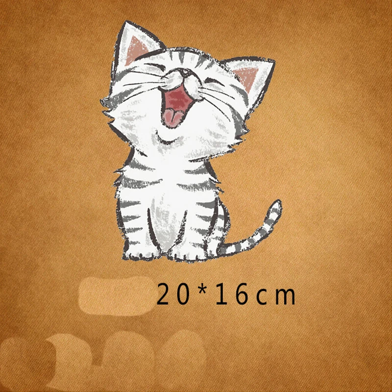 

High Quality Cute Cat Diy Clothes Patches Heat Transfer Clothes Iron On Patches Animal Appliqued For For Kids Clothes Stickers