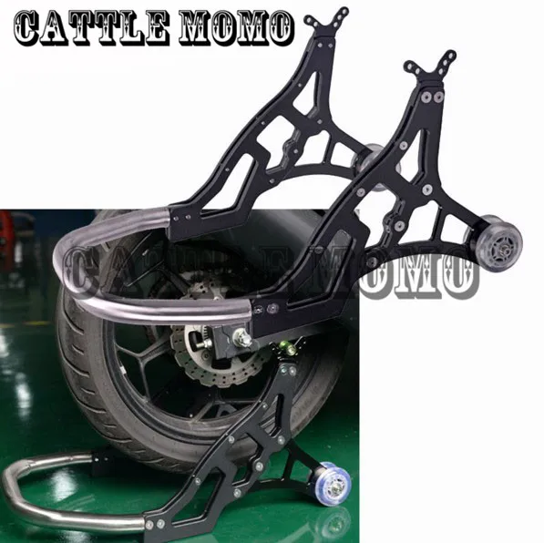 Aluminum Motorcycle Rear Swingarm Lift Spools Slider Stand kickstand