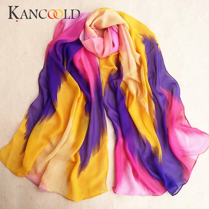 Женский шарф в китайском стиле KANCOOLD шифоновый с принтом повседневный на осень и