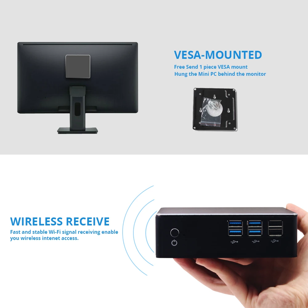 Mini PC Intel Core i7-7500U Windows 10 8GB RAM 480GB SSD HDMI VGA 4K UHD 300M WiFi Gigabit Ethernet 6*USB Nettop NUC Mini PC Intel Core i7-7500U Windows 10 8GB RAM 480GB SSD HDMI VGA 4K UHD 300M WiFi Gigabit Ethernet 6*USB Nettop NUC
