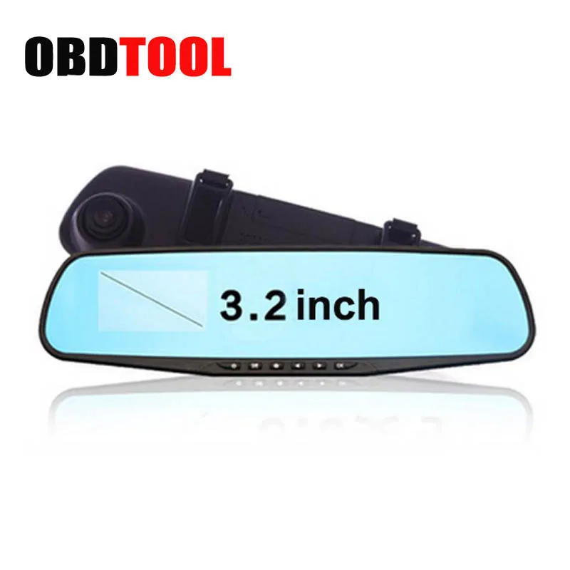 

2019 N 3.2inch Car Camera Rearview Mirror Dvr 1080P Single Lens Dash Cam Recorder Video Registrator Camcorder Blue Mirror