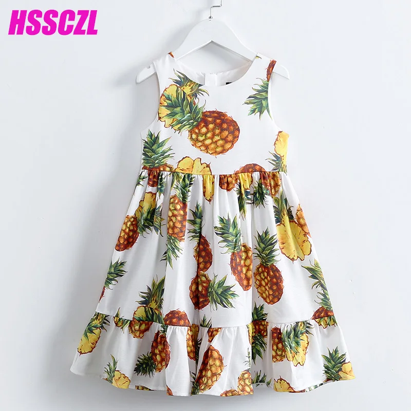 

HSSCZL 2017 Thin girl dress summer coach brand princess girls dresses summer boutique children's clothing sleevelesss flowers