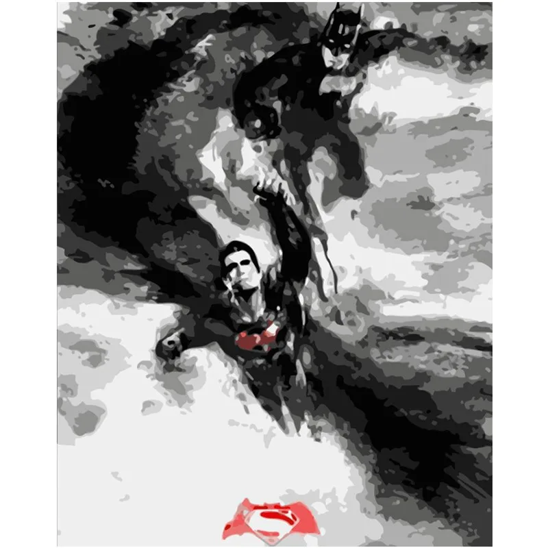 

Painting By Numbers DIY Dropshipping 40x50 50x65cm Old black and white movie Figure Canvas Wedding Decoration Art picture Gift