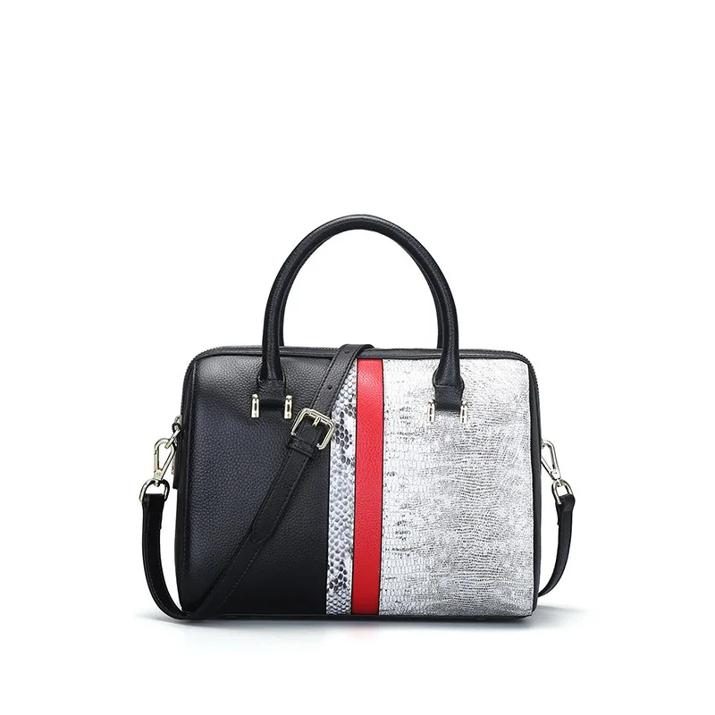 

2018 Women's Handbag, Cross Baotou Layer, Cowhide Woman Satchel, Real Leather Female Bag, Animal Pattern Single Shoulder Bag.