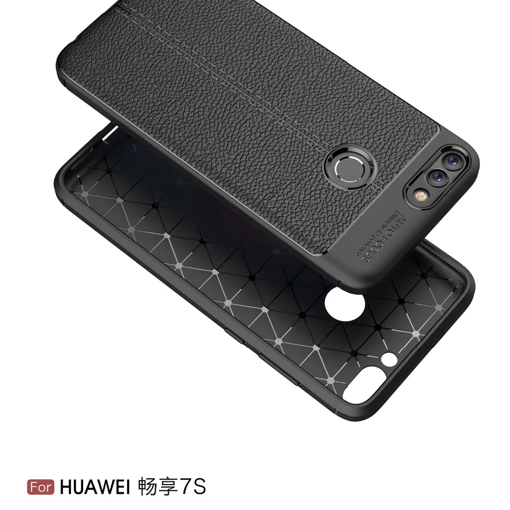 Huawei P Smart Fundas P Smart TPU silicona parachoques Anti-choque Fundas de teléfono suave de fibra de carbono cubierta para Huawei P inteligente