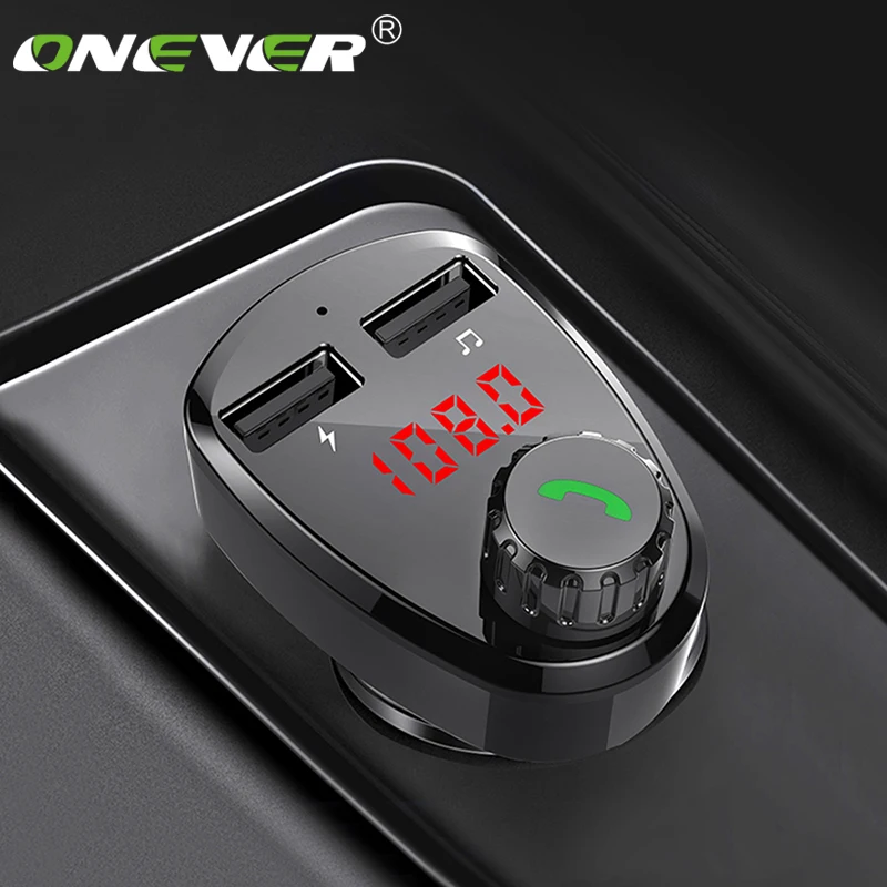 Onever беспроводной Bluetooth FM передатчик Handsfree Kit двойное USB Автомобильное зарядное устройство MP3 плеер Радио автоматический контроль напряжения