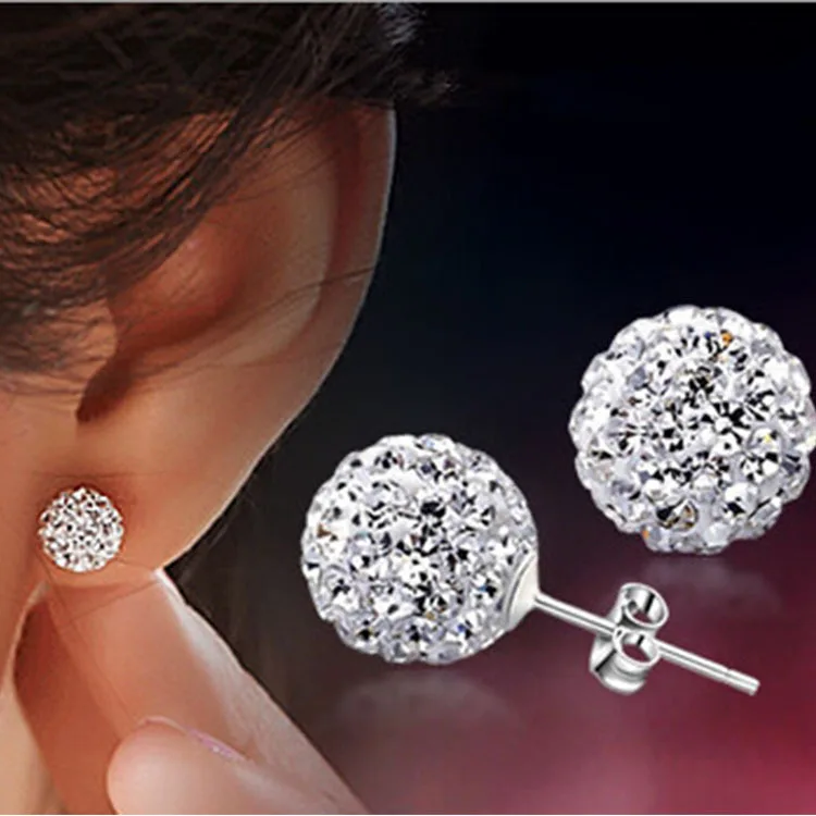 Брендовые модные серьги пирсинг Bijoux Смешанные цвета микро диско шар шпильки