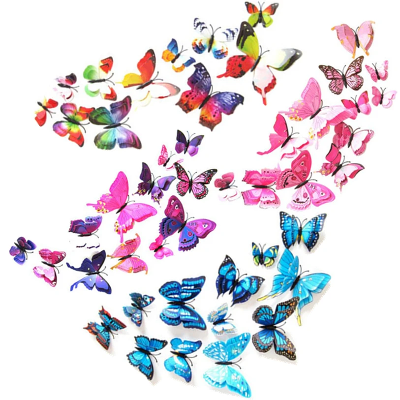 

Creative Curtain 12Pcs/Pack Curtain Home Decor Butterfly Shape Sticker Pin For Home Decoration Fancy Curtain Flexible 50D5