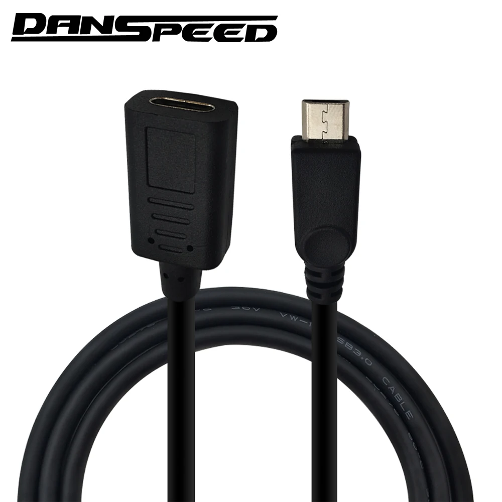 DANSPEED USB 3.1 Type C Female to Micro 5Pin Male Straight Left Right Up Down Head Charging Adapter Cable 25cm Length | Электроника