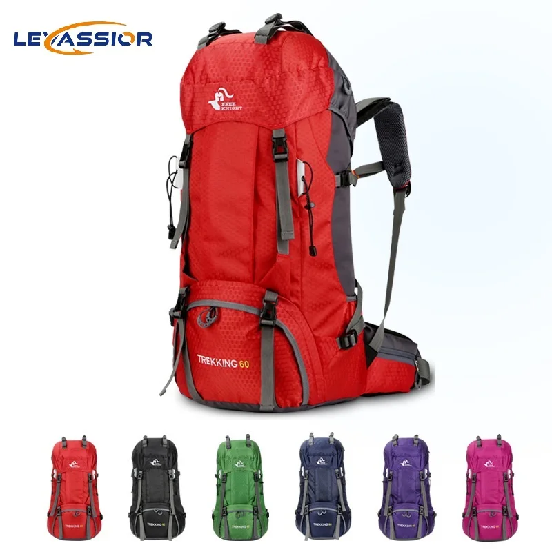 

2019 New Waterproof Large Capacity Climbing Backpack Sport Bag for Hiking Camping Fishing with rain-cover Travel Tourist