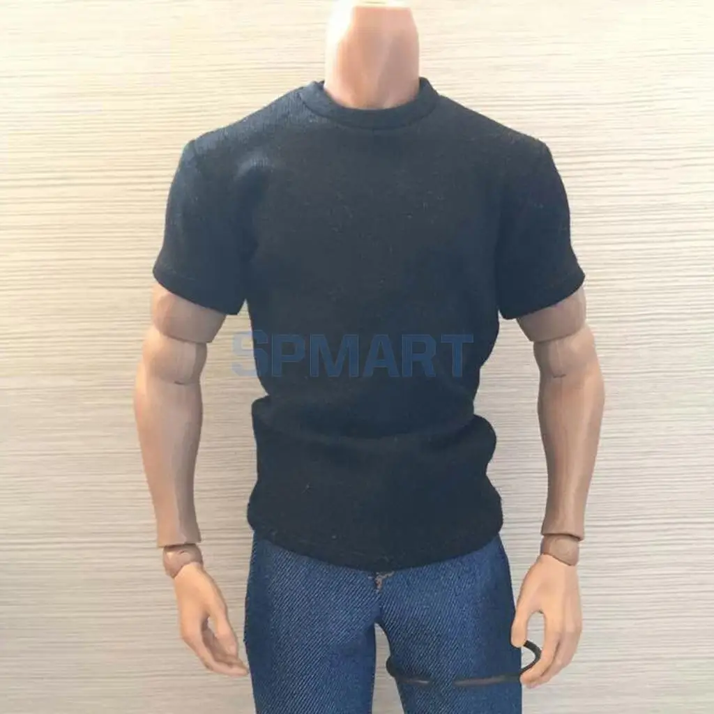 Aliexpress.com : Buy 1/6 Loose Round Neck Short T Shirt Top for 12 inch ... - 1 6 Loose RounD Neck Short T Shirt Top For 12 Inch Male Action Figure SiDe