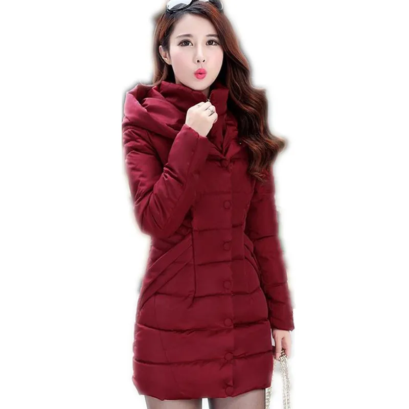 

2019 Fashion Winter Women's Jacket Female Jacket Hooded Thicken Medium-Long Parkas Plus Size Padded Casaco Feminino Coat CQ418