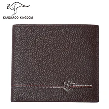 Kangourou Uni Marque Hommes Portefeuilles En Cuir Véritable Portefeuille Conception Courte Mince Mâle Poche Bourse