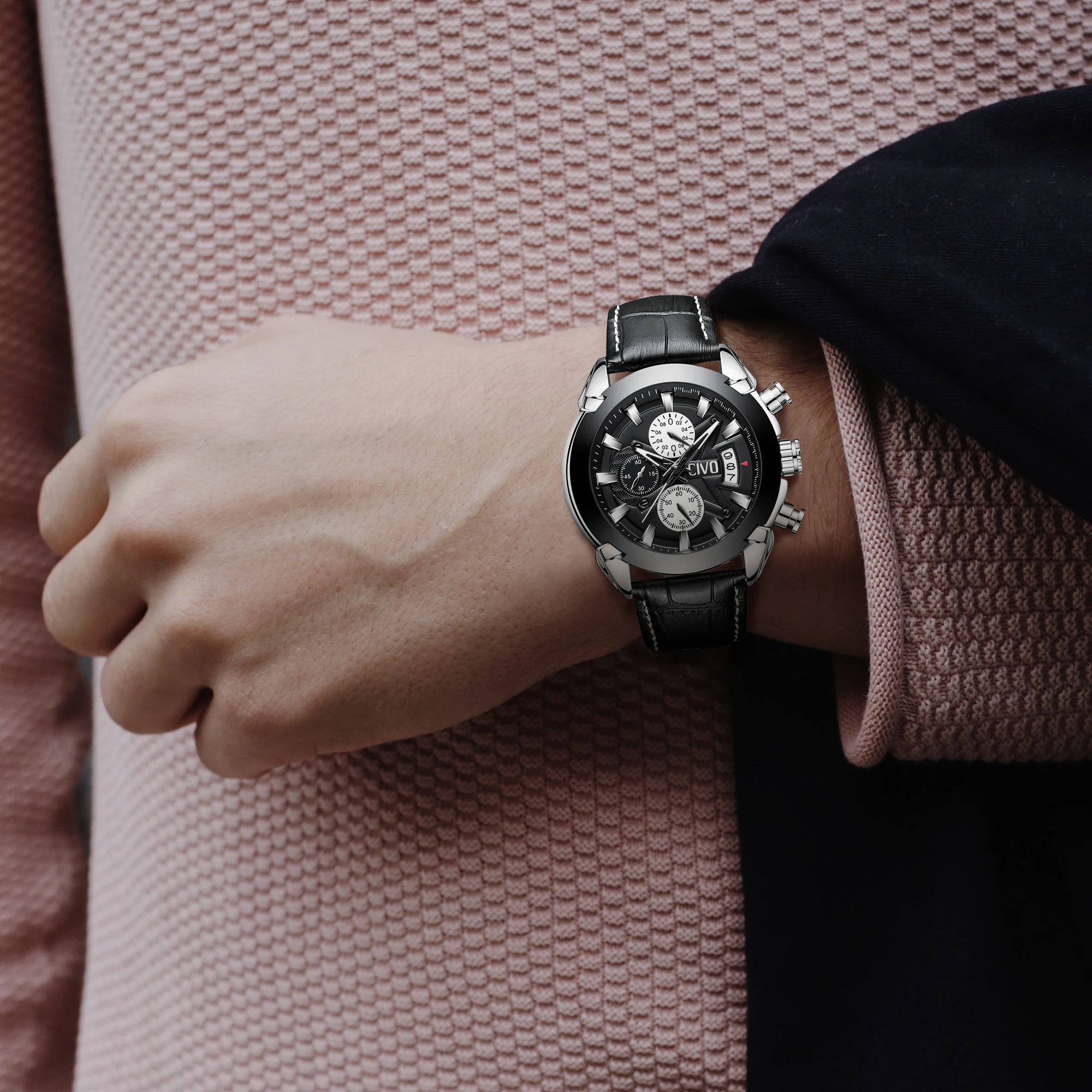 CIVO мужские часы Reloj Hombre водонепроницаемые аналоговые кварцевые наручные с