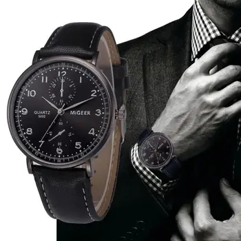 

Retro Design Leather Band Analog Alloy Quartz Wrist Watch Drop Shipping F825