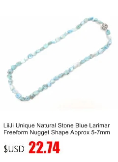 LiiJi уникальный натуральный Ларимар 925 пробы серебро геометрический двойной круг ожерелье 45 см нежные ювелирные изделия хороший подарок для девочек