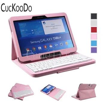 

CucKooDo 10Pcs/lot For Samsung Galaxy Tab 4 10.1 (SM-T530),DETACHABLE Bluetooth Wireless Keyboard Stand Thin High Quality Case