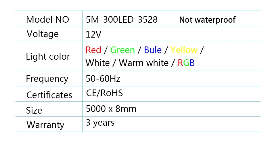 7 цветов SMD3528 RGB Светодиодная лента/лента 12 В светодиодный светильник водонепроницаемые 5 м/рулон светодиодный Рождественский светильник s