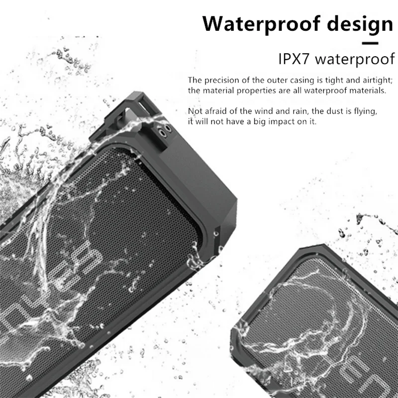 S107 беспроводной bluetooth динамик IPX7 водонепроницаемый анти падение сабвуфер 360