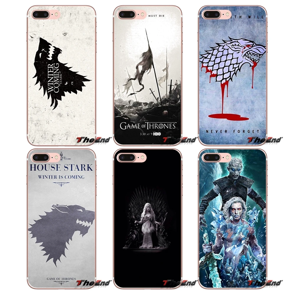 Прозрачный чехол с логотипом GOT House Stark для Apple iPhone X 4 4S 5 5S SE 5C 6 6S 7 8 Plus 6Plus 7plus 8plus Fundas