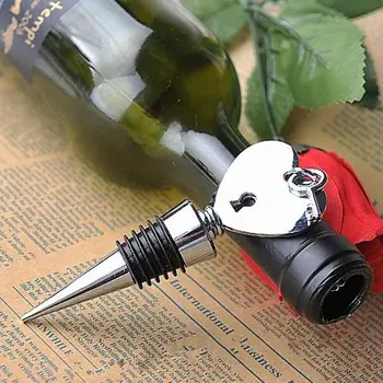 

Heart Shaped Red Wine Champagne Bottle Stopper Bar Tools Wine Cork Bottle Plug Air Lock Preservation Beverage Closures F2017324