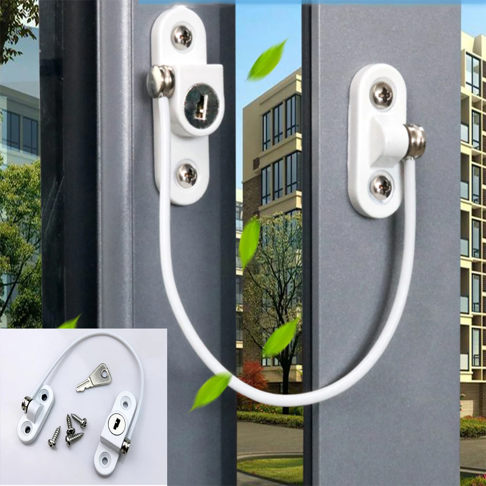 

2pcs Baby Safety Lock Window Door Cable Ventilator Kids Lock Child Security Locking Keyed Opening Restrictor For Baby Protection
