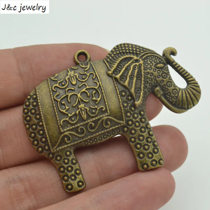 

3 pcs 37*49 mm Zinc Alloy Ancient bronze Elephant DIY Charms Pendants D9140