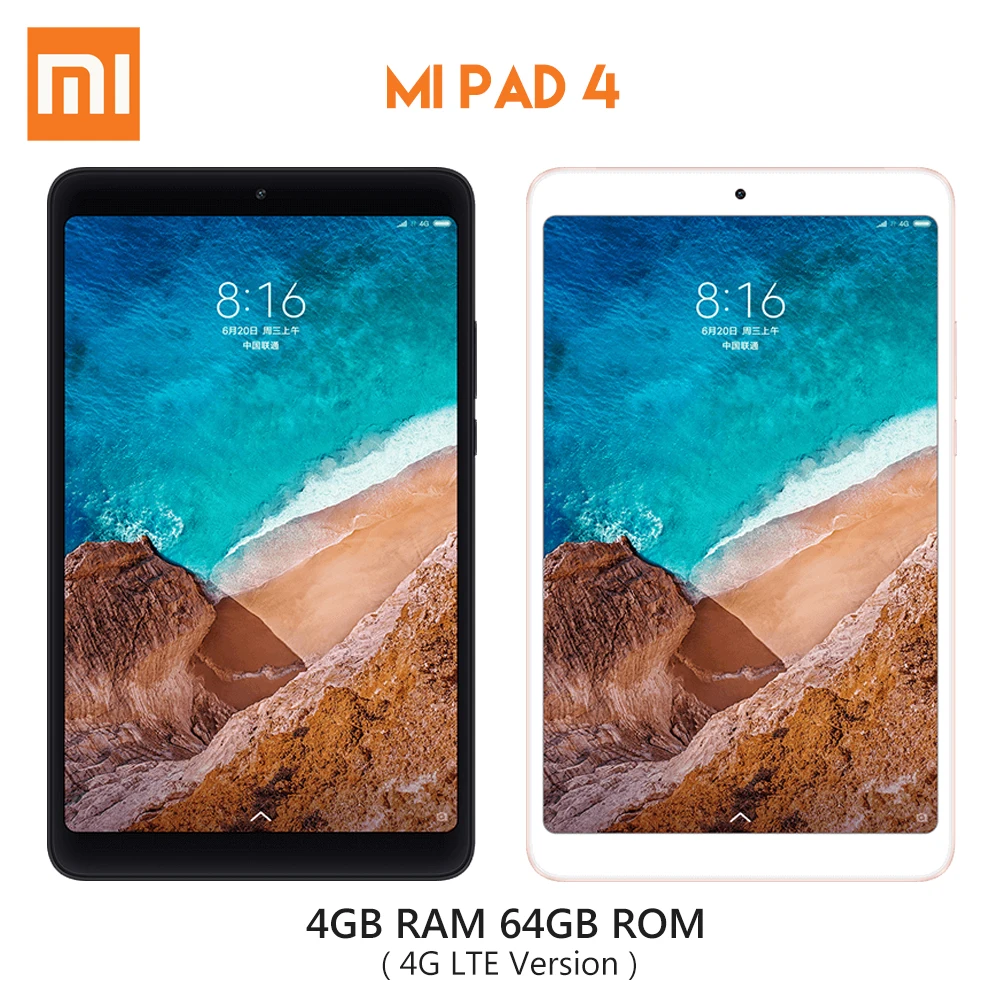 

Original Xiaomi Mi Pad 4 Tablet 4GB RAM 64GB ROM Snapdragon 660 Octa Core 8.0 inch MIUI 9 WiFi 4G LTE Version