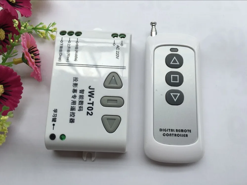 

AC 220V Digital Projection Screen Controller Electrical Curtain Motor Wireless Remote Control Switch Receiver 315/433MHZ