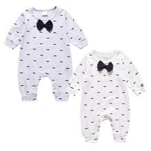 Bébé Garçons Barboteuses Nouveau-Né Garçons Barboteuse Bebe Toddler Vêtements Bow tie moustache Vêtements D’été 2017 Salopette enfants vêtements 3-24 m