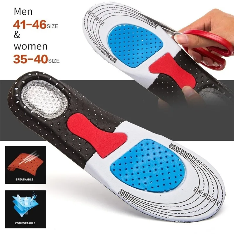 Unisex Silicone Sport Insoles Orthotic Arch Support Sport Shoe Pad Running Gel Insoles Insert Cushion for Walking,Running Hiking|Insoles| - AliExpress