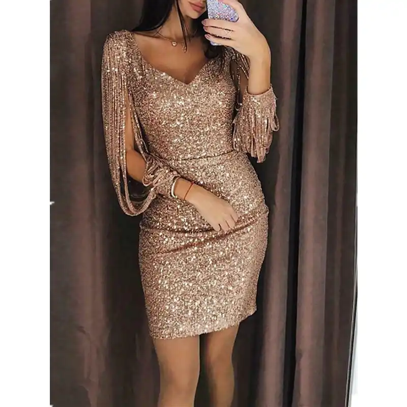 silk cocktail dress with sleeves
