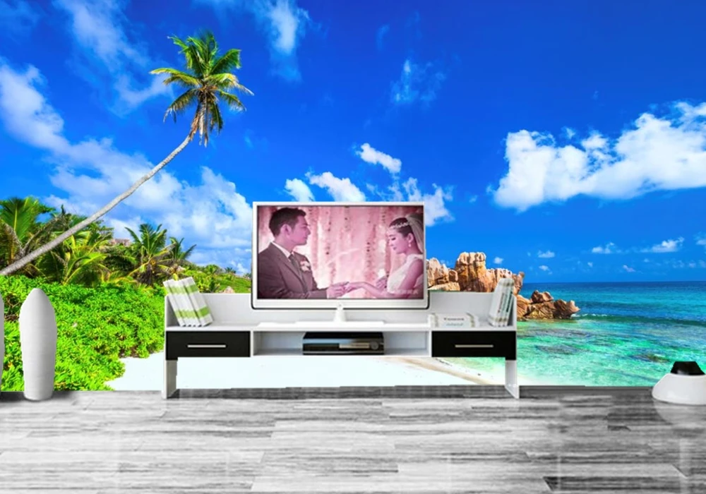 Scenery Sky Tropics Coast Sea Beach Nature photo wallpaper,living room TV wall bedroom KTV restaurant bar wall 3d wallpaper запчасти для мобильных телефонов afti explay advance tv sky sky plus bm3 82 0401460 00