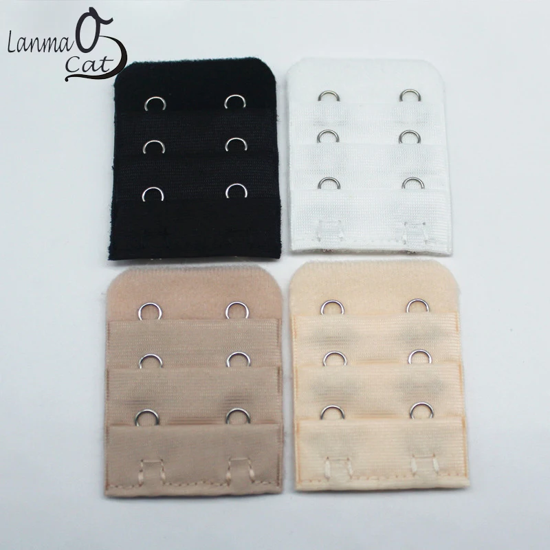 

4 PCS Women 2 Hooks 3 Rows Adjustable Belt Wide Bra Extender Strap Extension Buckle For Ladies Back Bra Button Free Shipping