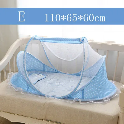 Newbaby постельные принадлежности кроватки сетки складной Детские москитные сетки Кровать Матрас Подушка костюм-тройка для 0-3 лет детей - Цвет: E