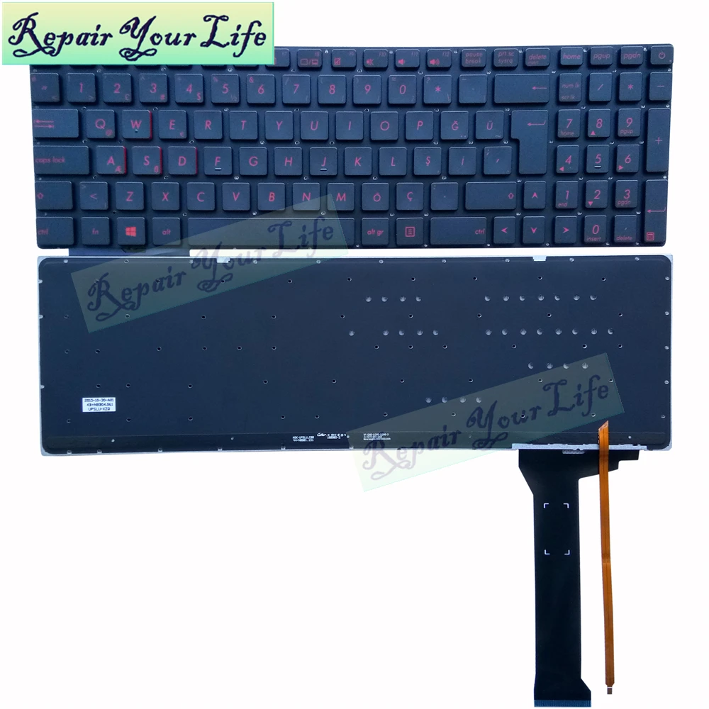 Клавиатура для ноутбука Asus GL552 GL552V GL552VL GL552VW GL552VX GL552JX Турция TR blue kb красные клавиши