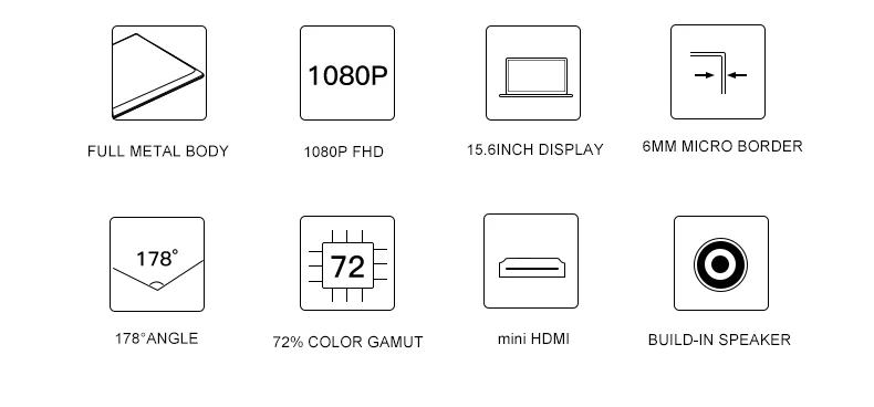 P15A портативный монитор 1920x1080 HD ips 15,6 дюймов дисплей светодиодный компьютер монитор с кожаный чехол для PS4/Xbox/телефона/игр/камеры