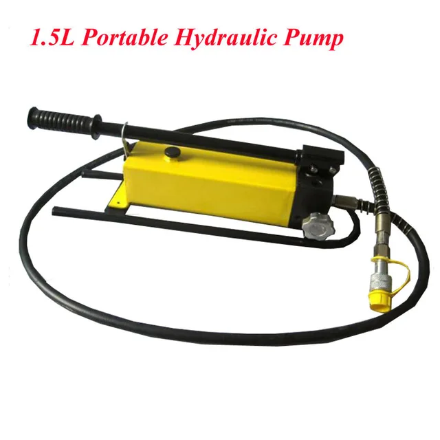 1.5L Portable Hydraulic Pump with Pressure Gauge Manual Hydraulic Hand