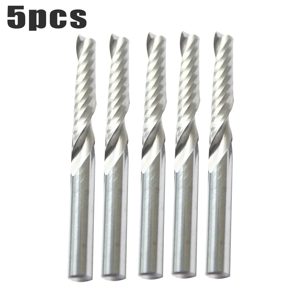

5x 1LX6.42 6mm Shank Single Flute Carbite Spiral End Mill Cutter CNC Bit Tool