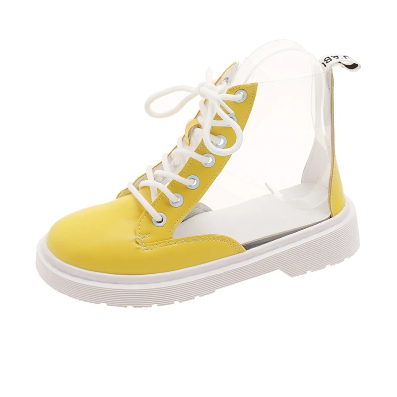 

Fashion Martin boots simple wild high-high transparent female boots Korean women's shoes student short boots rain boots