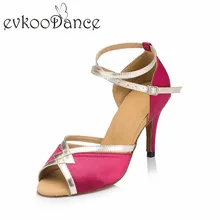 Evkoo Танцы фиолетовый хаки, черный красный с PU Высота каблука 7 см 8 см 8,5 см удобные Для женщин Латинской сальсы Обувь для танцев Evkoo-480