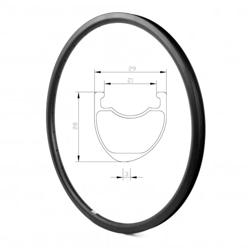 

ASYMMETRIC Gravel/ Cyclocross 21mm 29mm 28mm Carbon Clincher Tubeless Disk Bicycle Wheel Rims DISC BRAKE Bike Rim