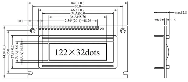 20PIN 12232 lcd Графический модуль SED1520 контроллер 3,3 V 5 V подсветка параллельный интерфейс