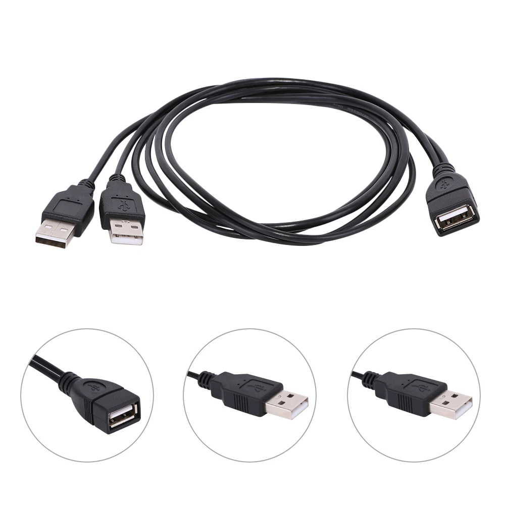 

USB 2.0 A Female to 2 Dual USB Male Hub Power Adapter Y Splitter Cable Cord Lead