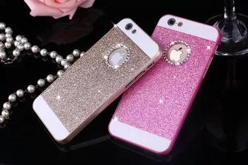 

cover for iPhone 4s 6 color Luxury diamonds do not fall off the shimmering powder case for iphone 4S and cover for iphone 4