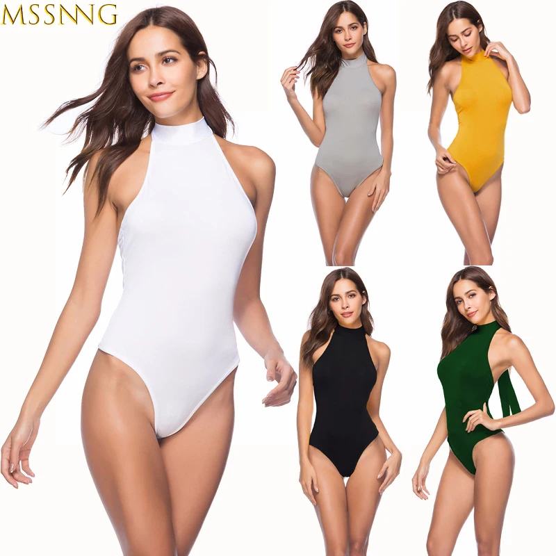 

Sexy Women Swimming Costume One-Piece High Neck Bandage Swimsuit Monokini Swimwear Bikini Push Up Padded Bra Female Beachwear